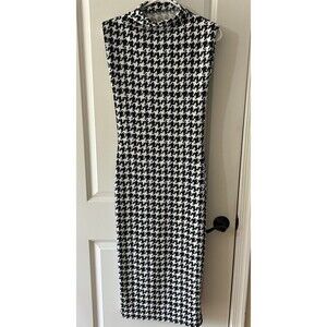 Shein Women’s Small Houndstooth Print Bodycon Maxi Sleeveless Dress